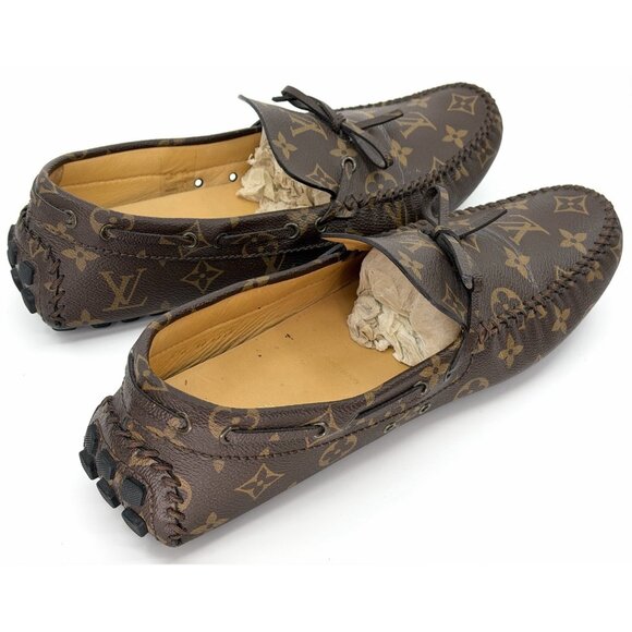 Louis Vuitton Moccasin Monogram Brown Arizona Driver Shoes US Size 10.5 main image 11
